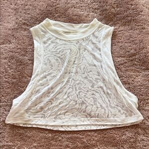 lululemon athletica White Sheer Zebra-Print Crop Tank